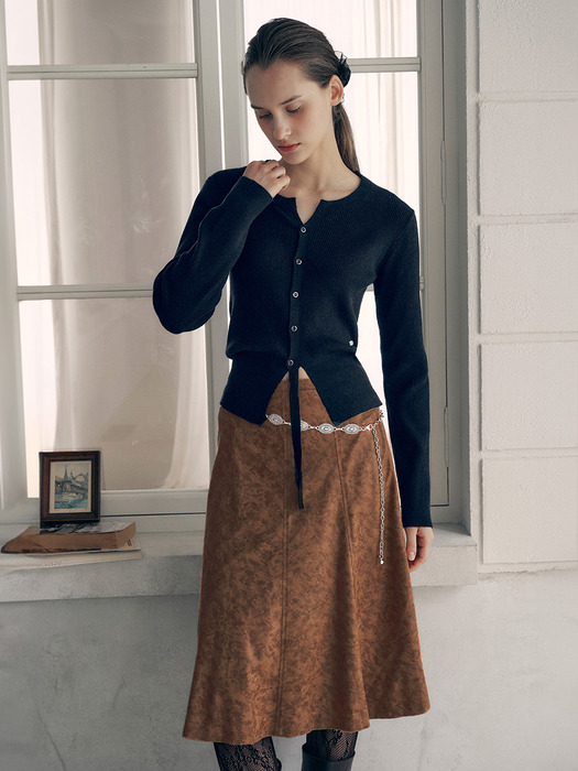 SUEDE MERMAID SKIRT BROWN