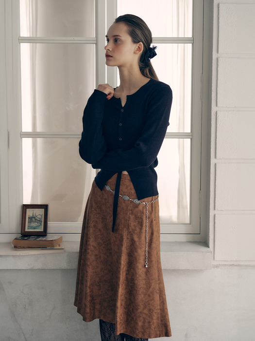 SUEDE MERMAID SKIRT BROWN