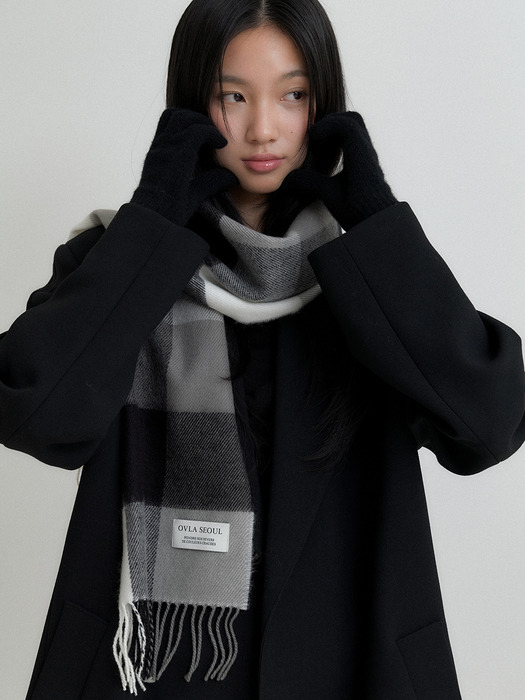 (선물포장) CHECK PETIT MUFFLER & GLOVES SET