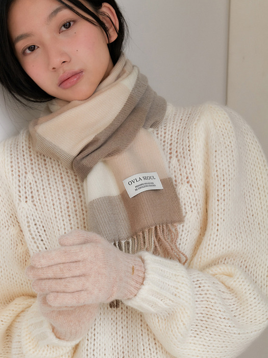 (선물포장) CHECK PETIT MUFFLER & GLOVES SET