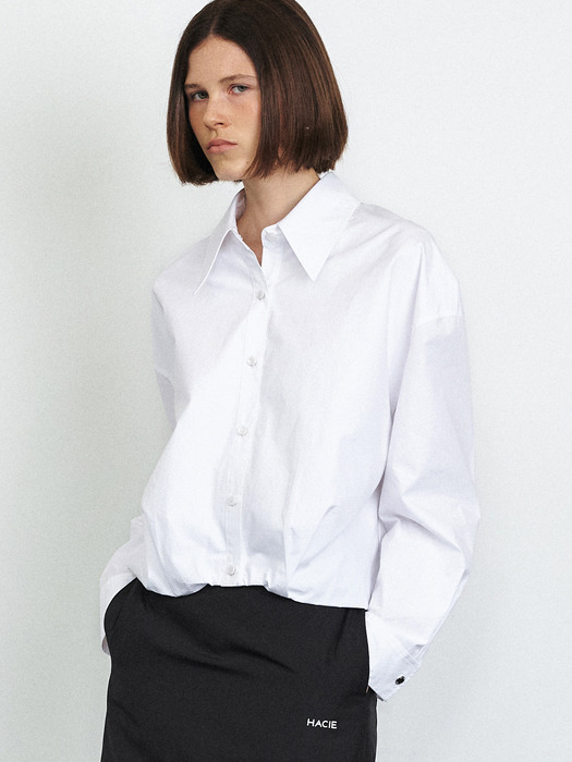 VOLUMINOUS HEM LINE SHIRTS [WHITE][TAUPE]