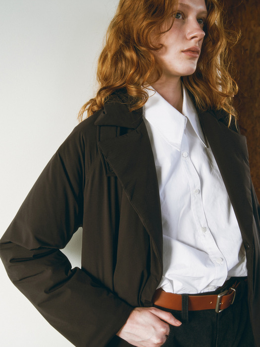 VOLUMINOUS HEM LINE SHIRTS [WHITE][TAUPE]