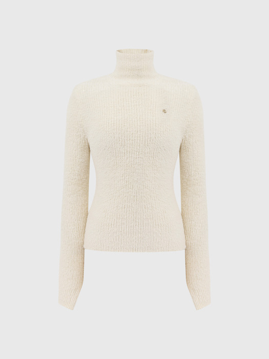 리지 슬릿 터틀넥 니트 탑_아이보리 / LIZY SLIT TURTLENECK KNIT TOP_IVORY