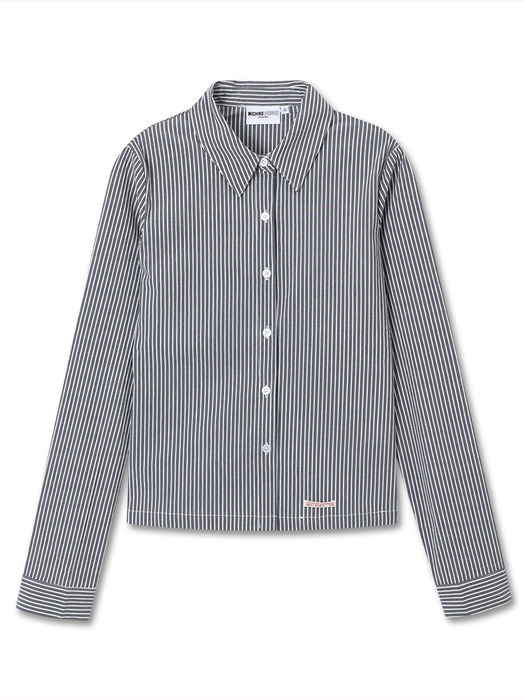 STRIPE SLIM FIT SHIRTS CHARCOAL