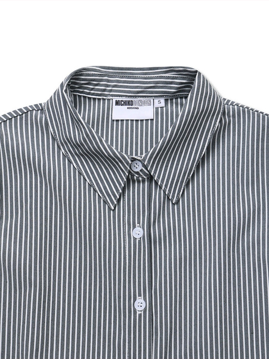 STRIPE SLIM FIT SHIRTS CHARCOAL