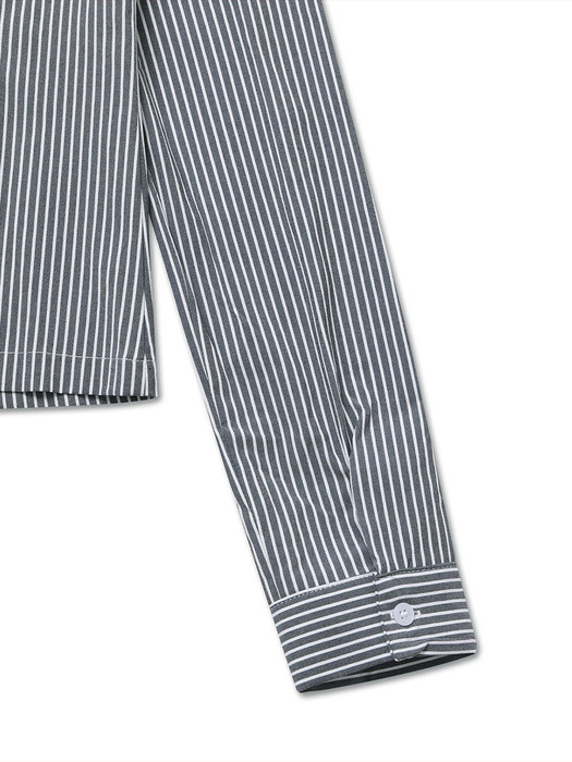 STRIPE SLIM FIT SHIRTS CHARCOAL