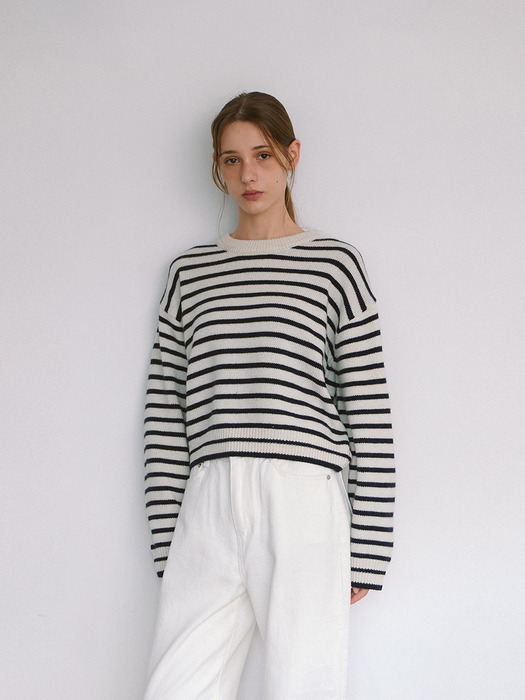 Casual Stripe Knit - Ivory