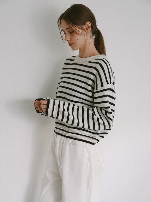 Casual Stripe Knit - Ivory