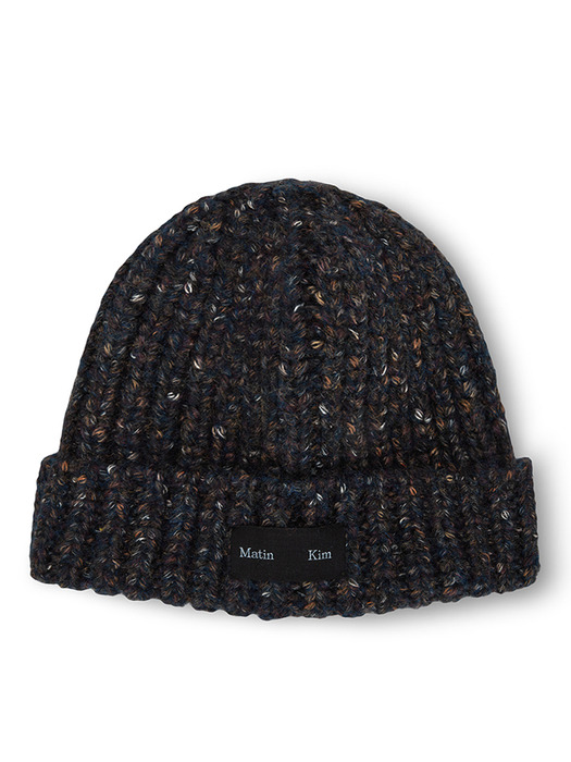 MATIN MIXED YARN BEANIE IN NAVY