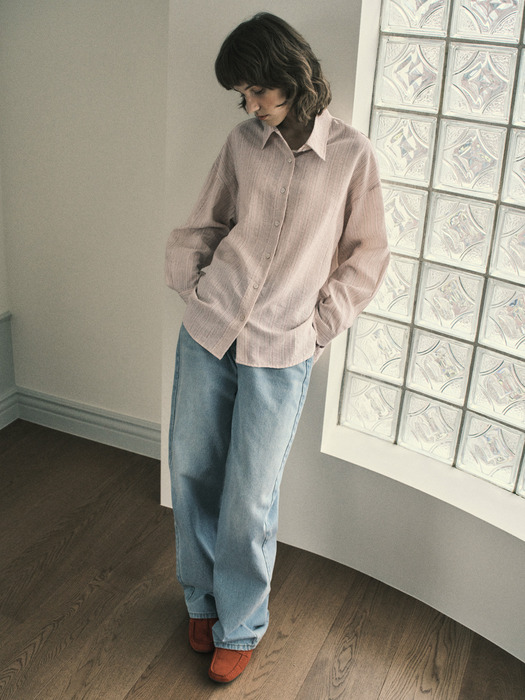 Vintage stripe shirt_Pink&Green(O25-SH01)