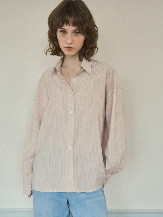 Vintage stripe shirt_Pink&Green(O25-SH01)