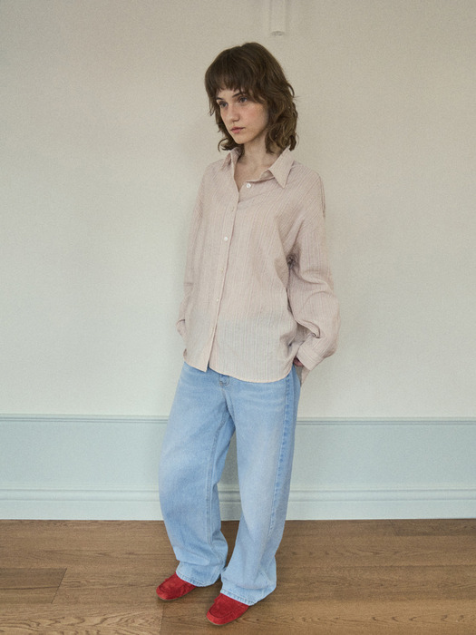 Vintage stripe shirt_Pink&Green(O25-SH01)