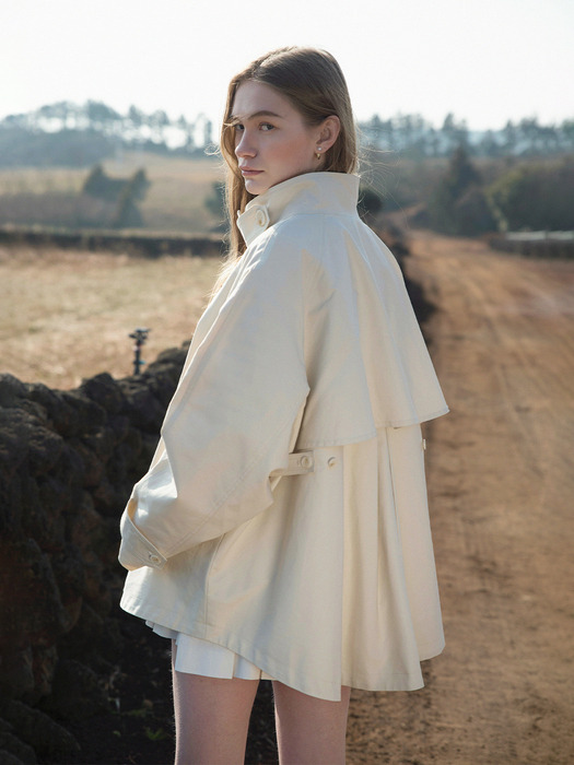 BAYLIN cape trench coat_IVORY
