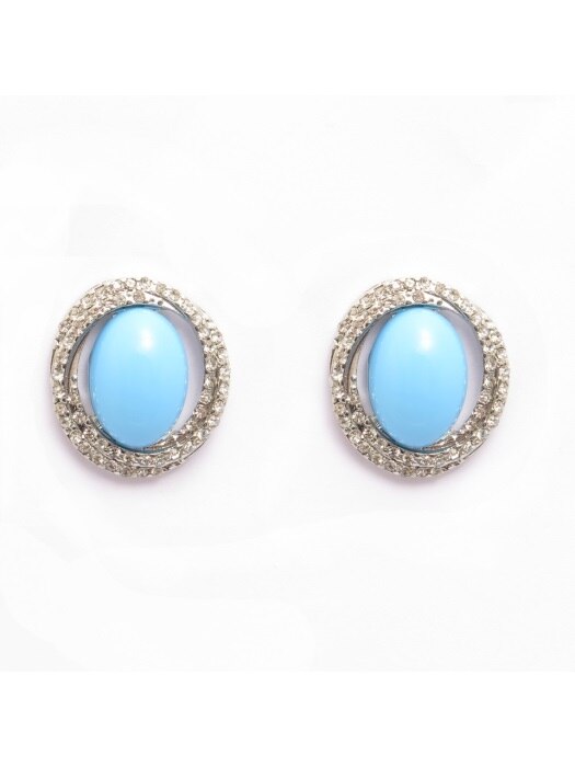 sky blue planet earrings