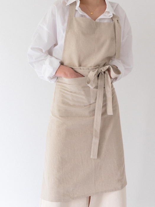 linen apron(beige)