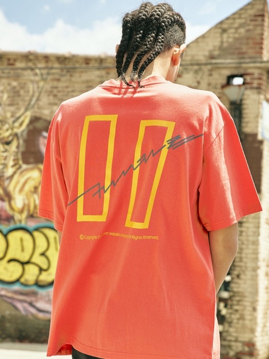 19 Signature Logo Graphic Over-Fit TEE RED