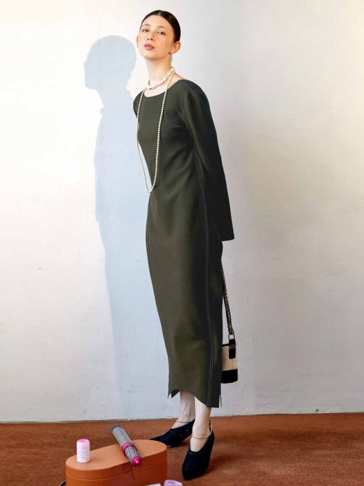 Corso Essential Long Dress_Khaki
