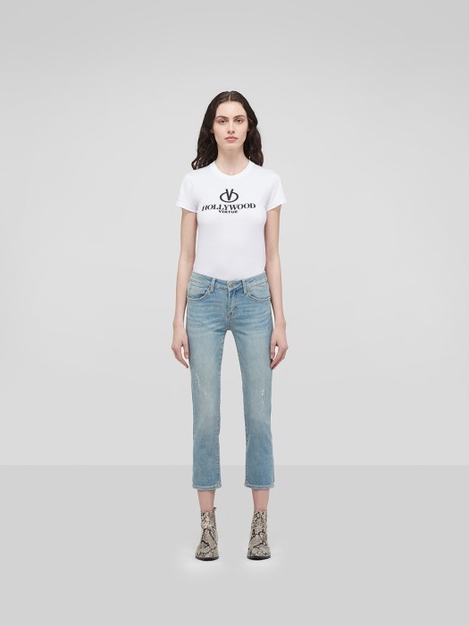 Fresh POP Cropped Straight Jeans