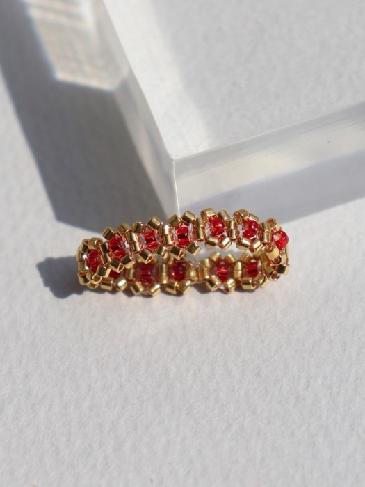 Gold daisy color beads Ring 4color 포인트 비즈반지