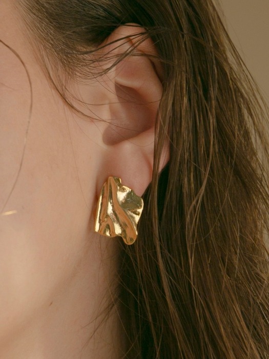 gold fabric earrings