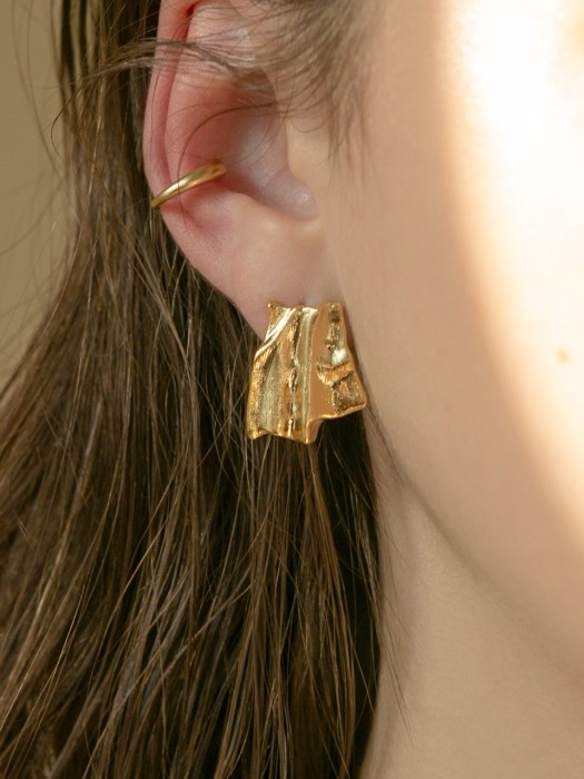 gold fabric earrings