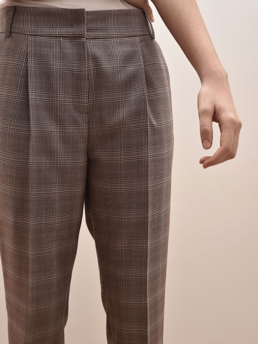 CASIOPEA TUCK PANTS (Pink check)