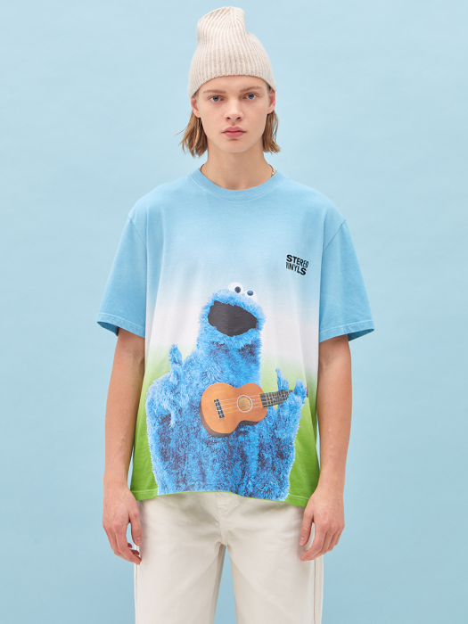 [SS20 SV X Sesame Street] Cookie Monster Dying T-Shirts(Sky Blue)
