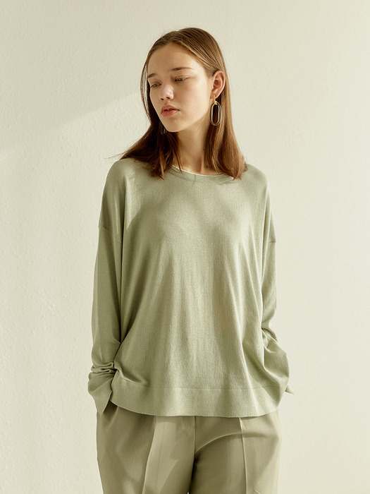 DAILY COLOR ROUND KNIT  OLIVE