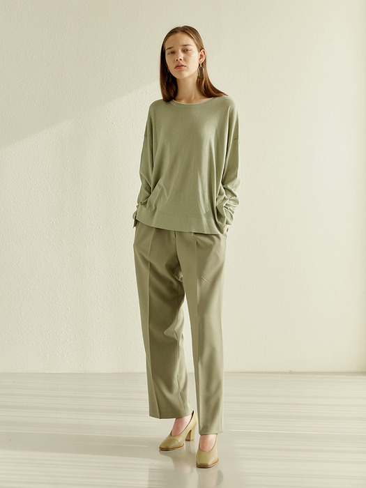 DAILY COLOR ROUND KNIT  OLIVE