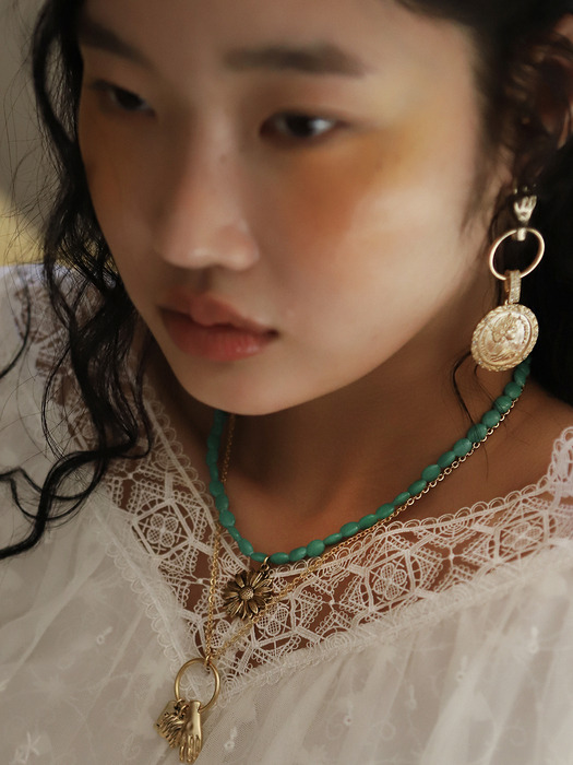 Daisy gemston necklace (Mint)