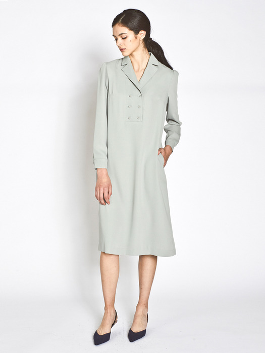 Tailored Double H Line Dress_L/Green