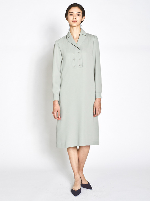 Tailored Double H Line Dress_L/Green