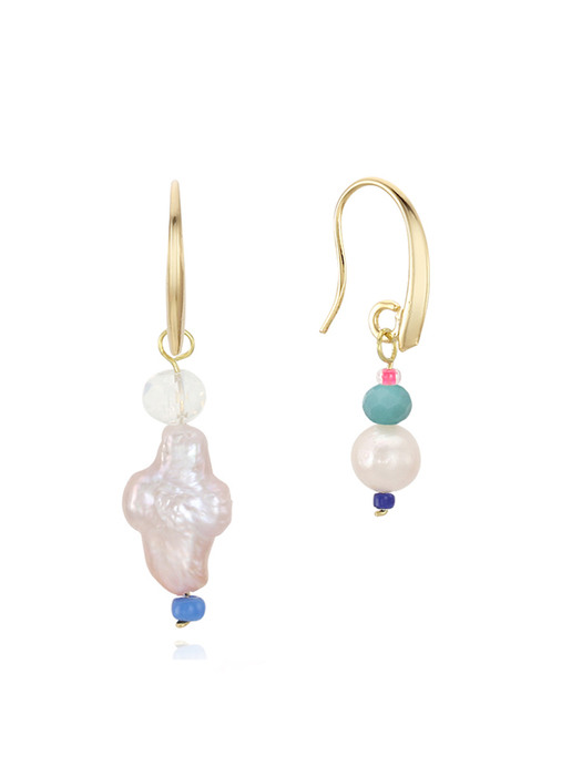 Unbalance Beads Hook Earring