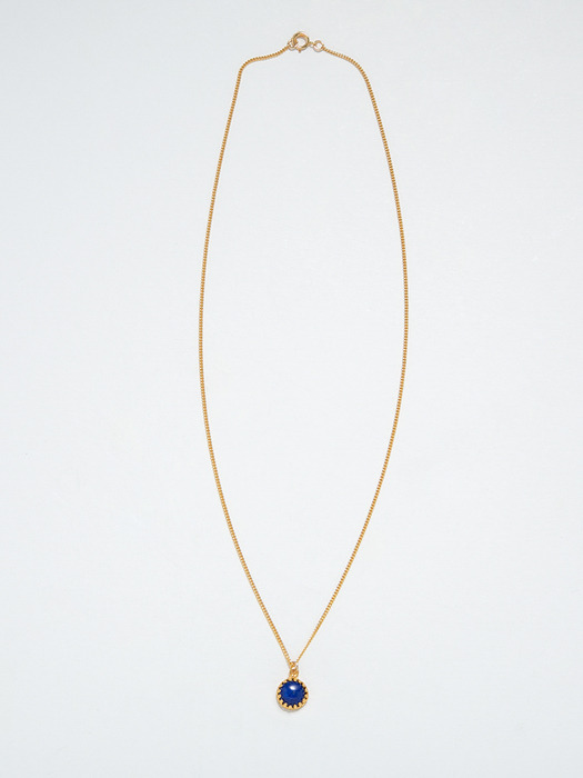 Lapis Lazuli Round Necklace (14K 골드필드)