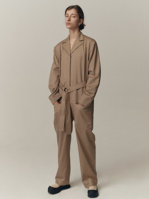 20FW POCKET JUMPSUIT - BEIGE