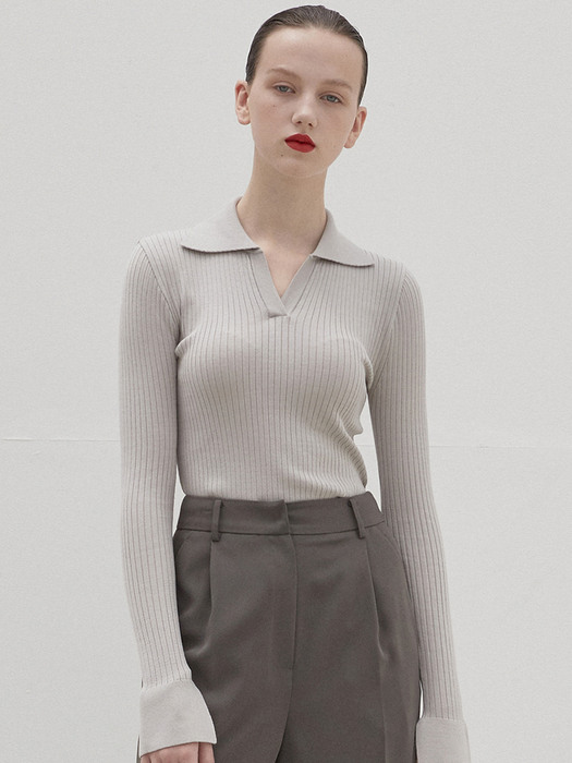 collar rib knit (gray)