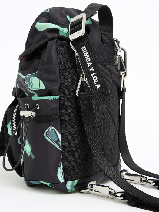 S black Rayguns nylon backpack_B206AIB022BK