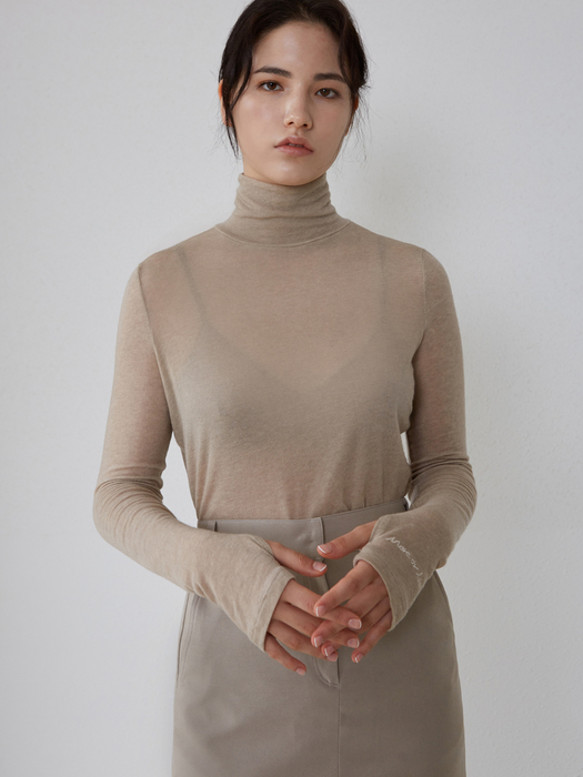 WOOL WARMER TURTLENECK-OATMEAL