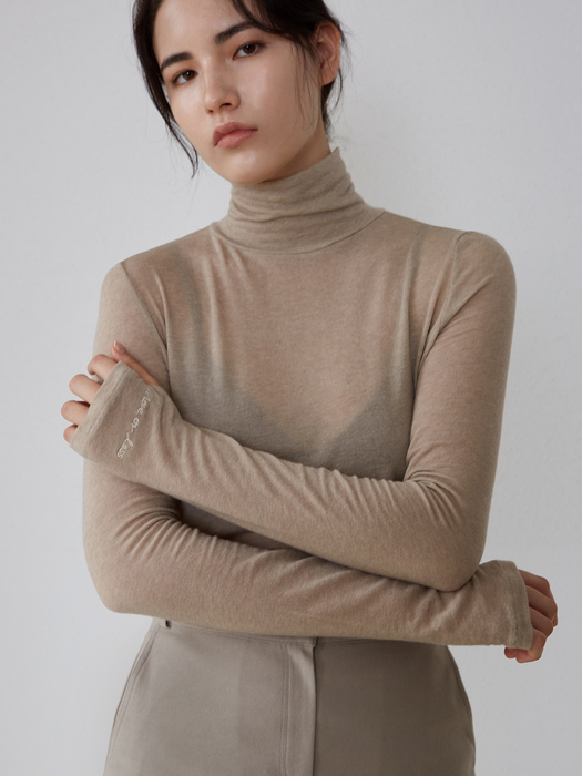 WOOL WARMER TURTLENECK-OATMEAL