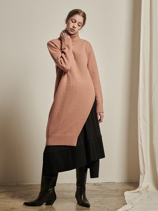 Regina Knit Dress_Salmon Pink