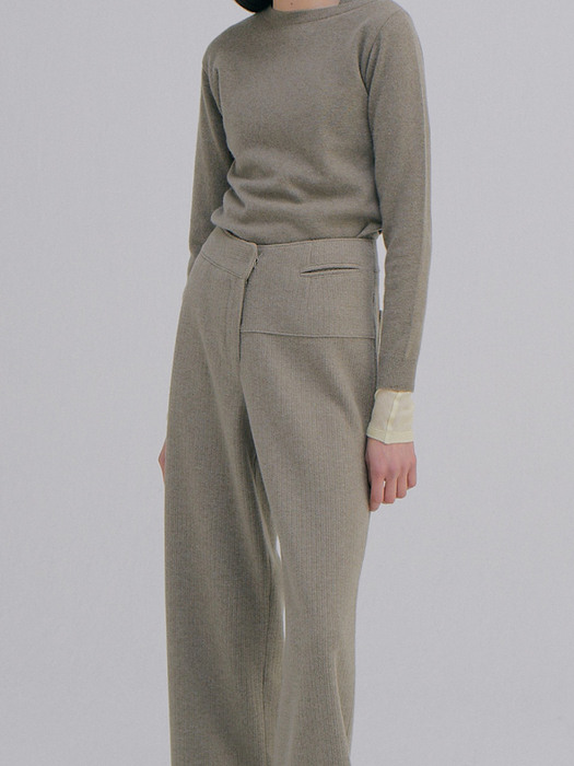 Unbalanced Waist Trousers_Light Khaki