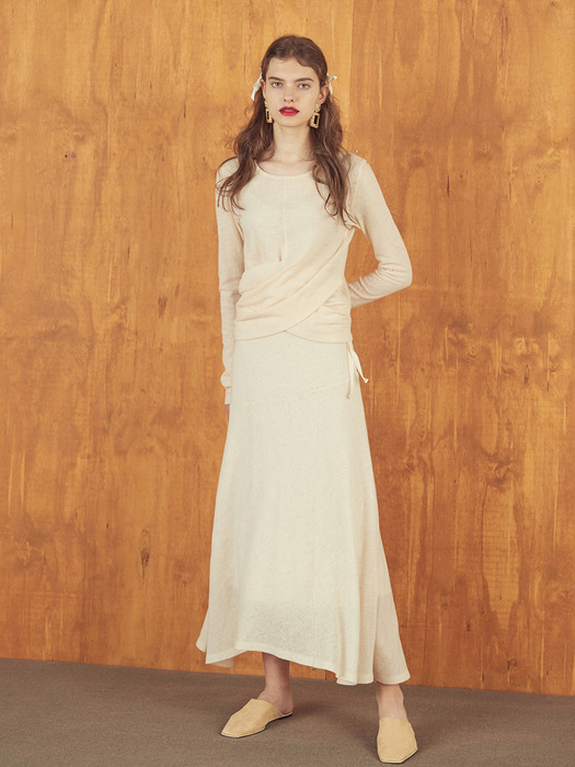 WOOL JERSEY SKIRT - IVORY