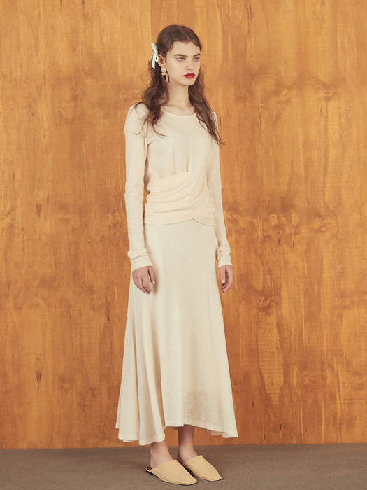 WOOL JERSEY SKIRT - IVORY