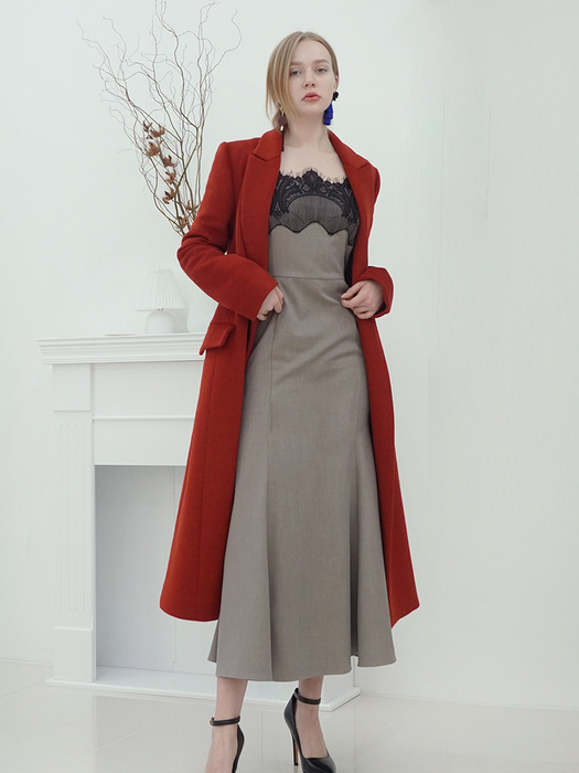 Classic Cashmere blended red coat