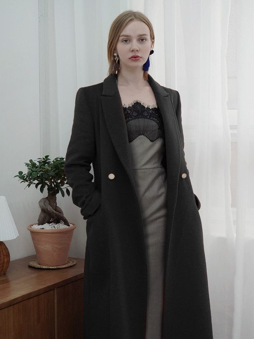 Classic Cashmere blended black coat