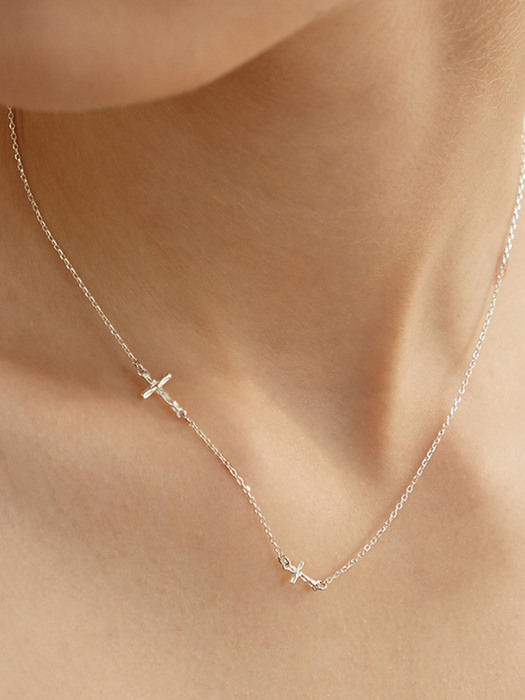 [silver925] tidy cross necklace