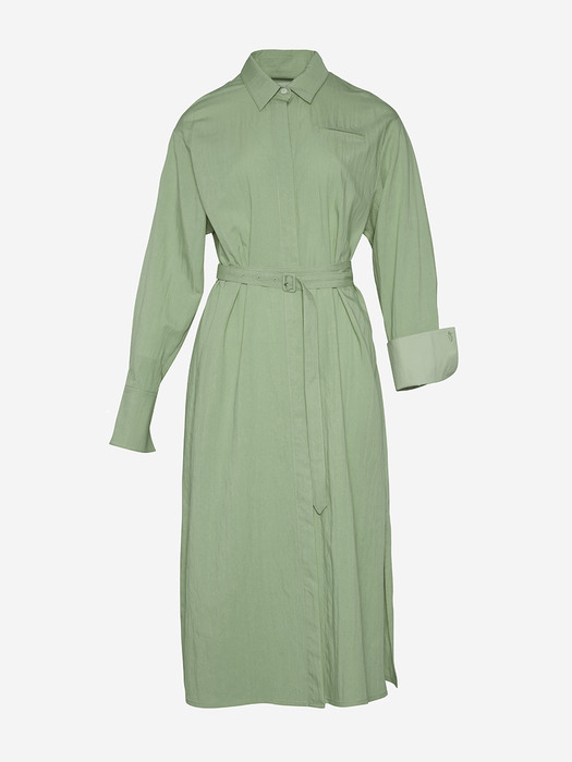 [N]AEWOL Oversized shirt dress (Light green/Blue)