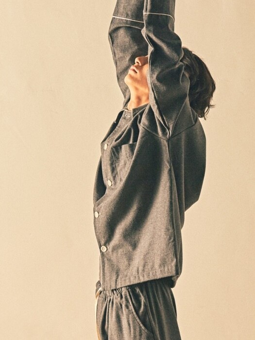 (M) Big Boy PJ Set Flannel Fog Grey