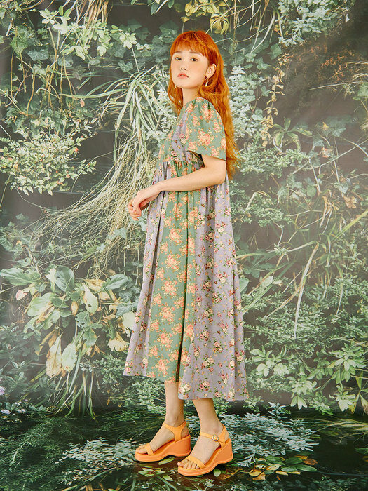 antique rose patchwork dress / 앤틱 로즈 패치워크 꽃무늬 원피스