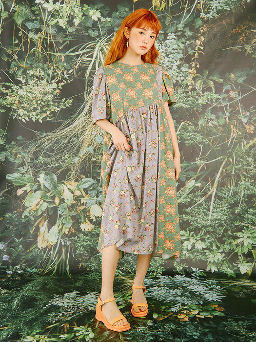 antique rose patchwork dress / 앤틱 로즈 패치워크 꽃무늬 원피스
